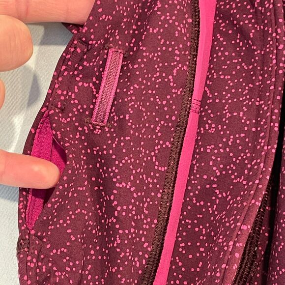 ~ Lululemon 4 Legging Tight Stuff Crop Pant Star Pixel Raspberry Bordeaux Drama - Picture 12 of 16